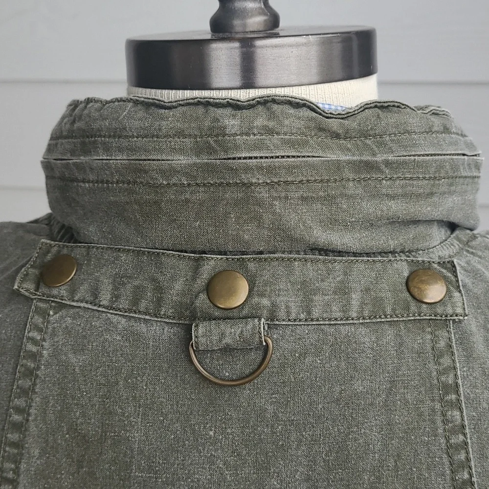 BANANA REPUBLIC Safari & Travel‎ Green Grey Cotton Mens XL Full Zip Up Vest VTG
